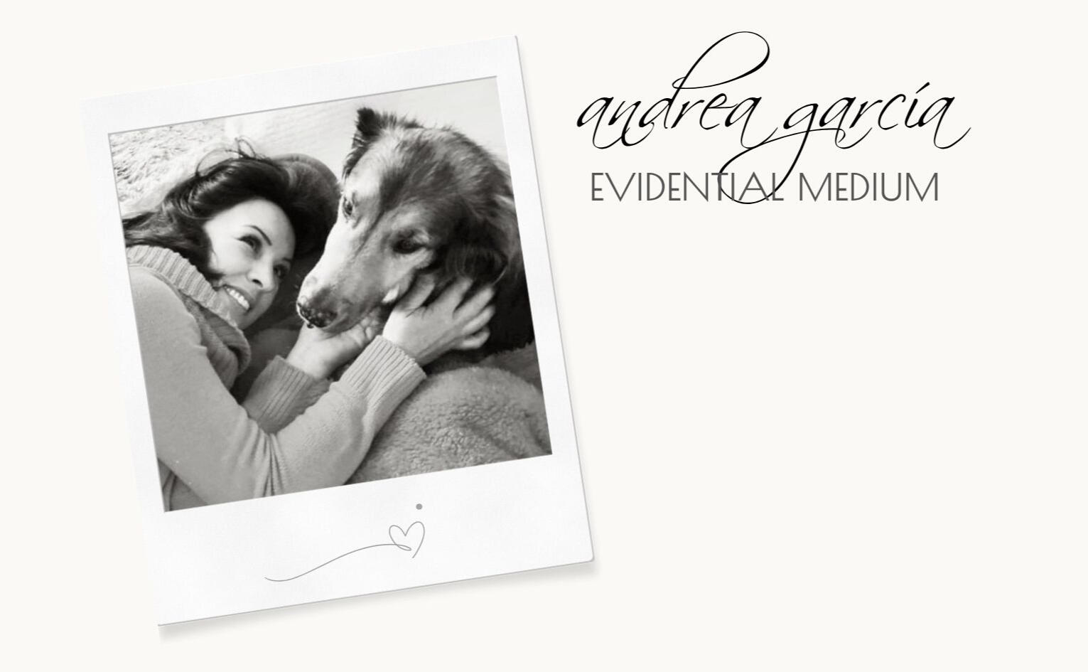 Andrea with Balian, the soul who inspired her path as evidential medium. She lovingly called him 'Sunshine,' a name that echoes through her work.